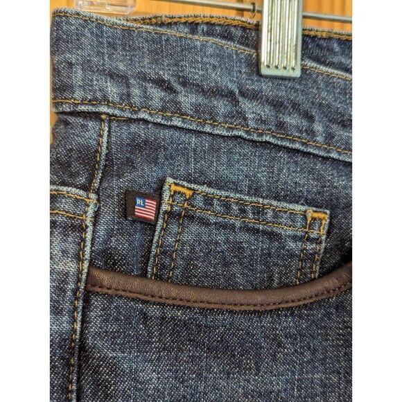 Polo Ralph Lauren Women's Bootcut Jeans Leather Trim Size 4 - Picture 4 of 14